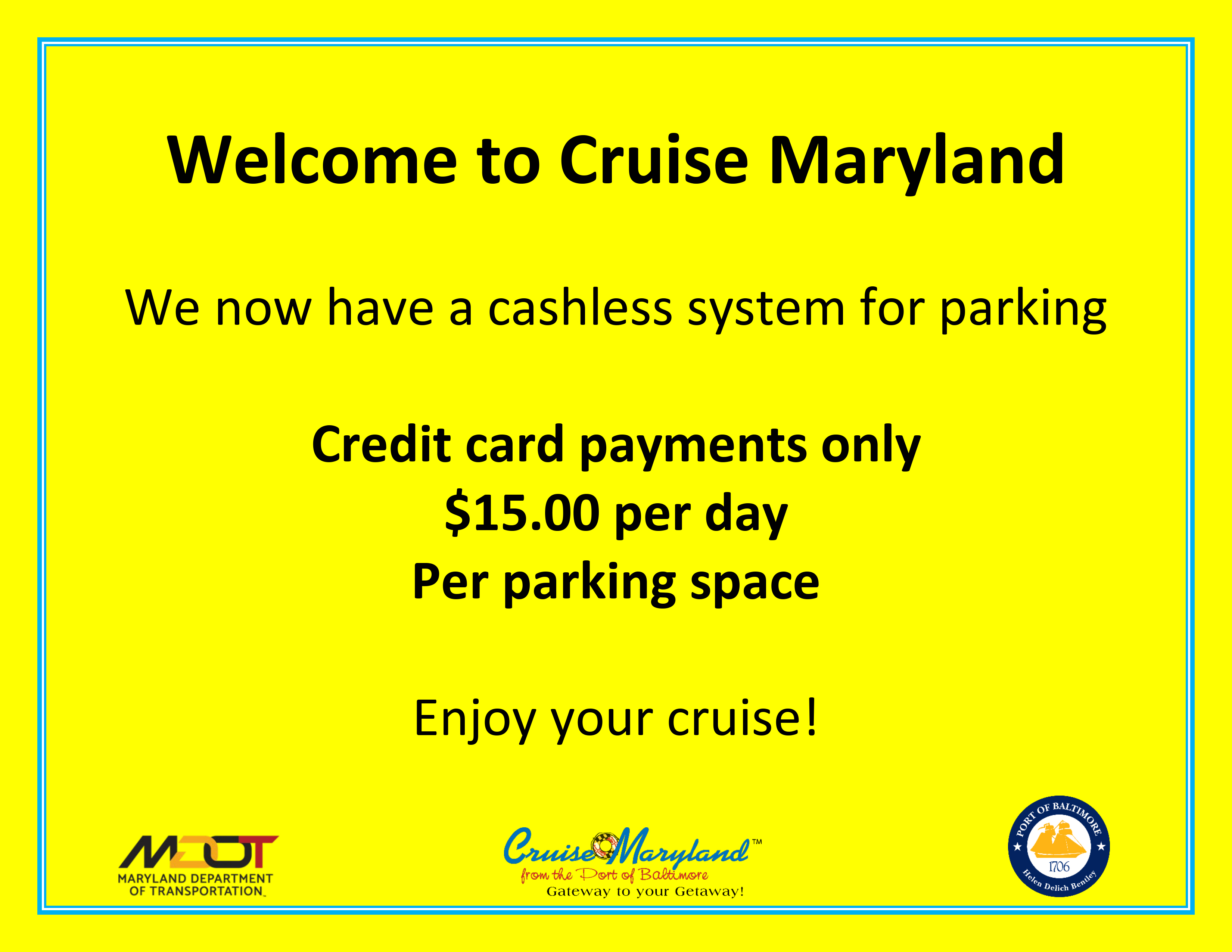 baltimore cruise port parking